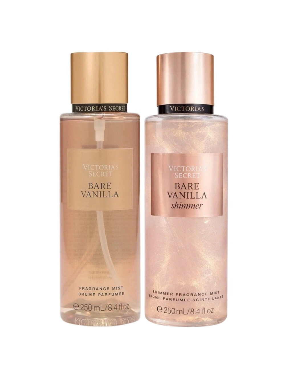 VICTORIA’S SECRET Bare Vanilla Fragrance & Shimmer Mist Duo - 8.4 oz ea. NEW!